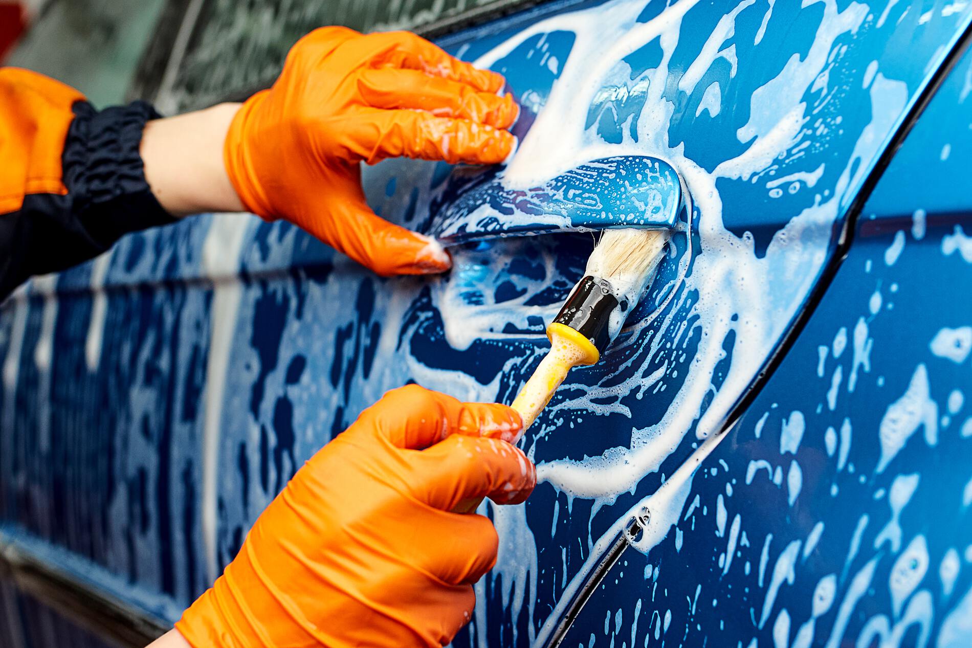 Experience meticulous care from the start with Ben's Auto Detail Center's professional washing service.